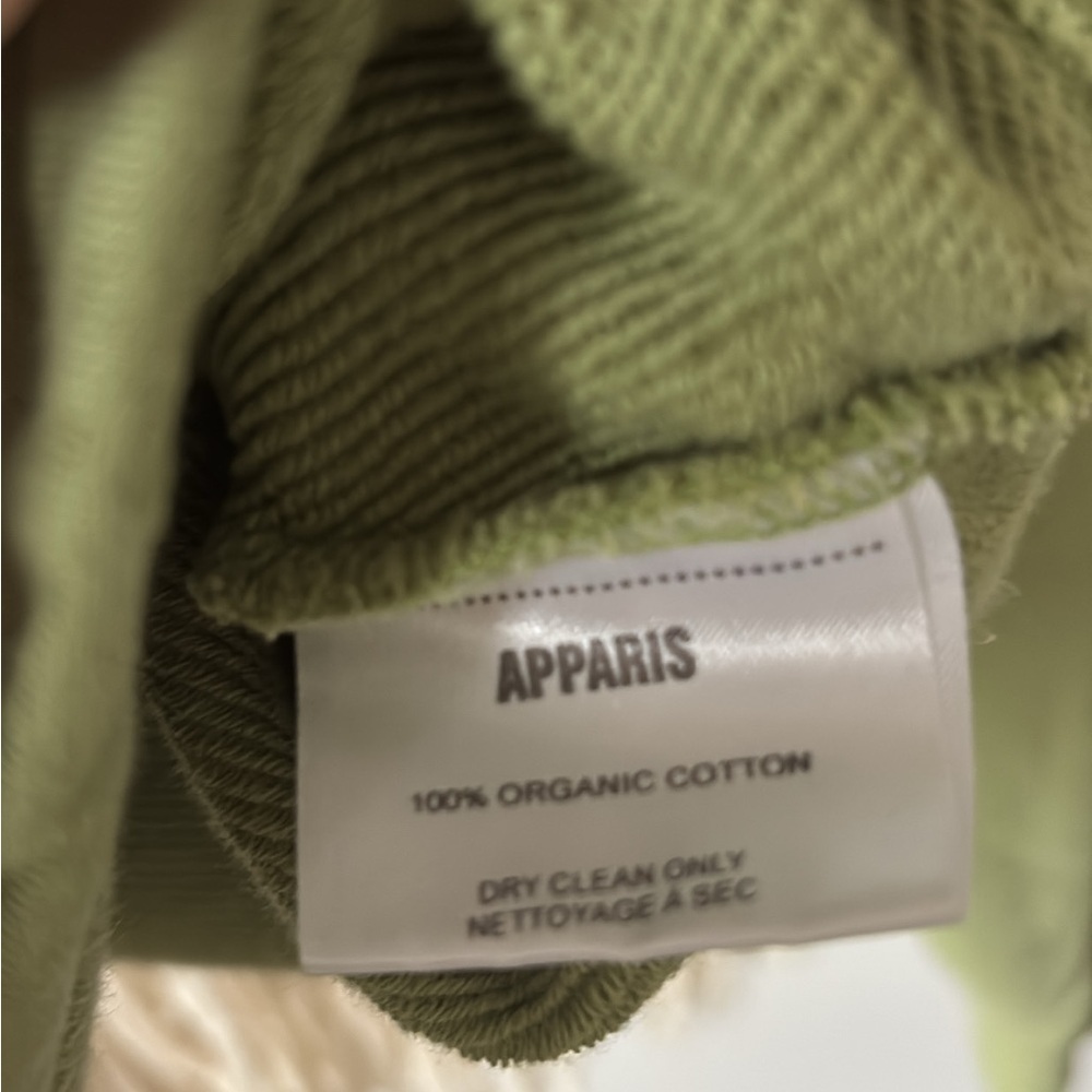 Apparis Isabel Sweatshirt Green Cropped Long Sleeve Organic Cotton Size XXS - Picture 5 of 5